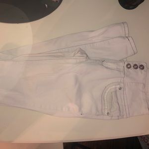 High waisted white jeans